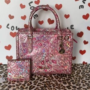 SET NWT Brahmin CORAL SNAPDRAGON LOKELANI CAMI SATCHEL with Jane Wallet